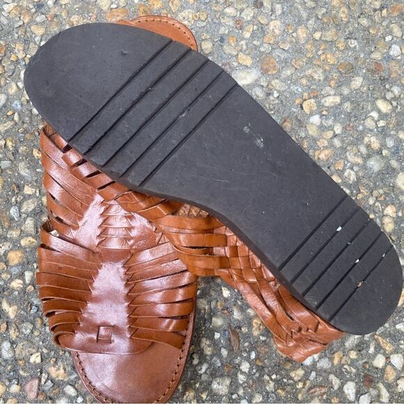Vintage huarache foam heel comfort strappy flats sandals 10 - Picture 3 of 6